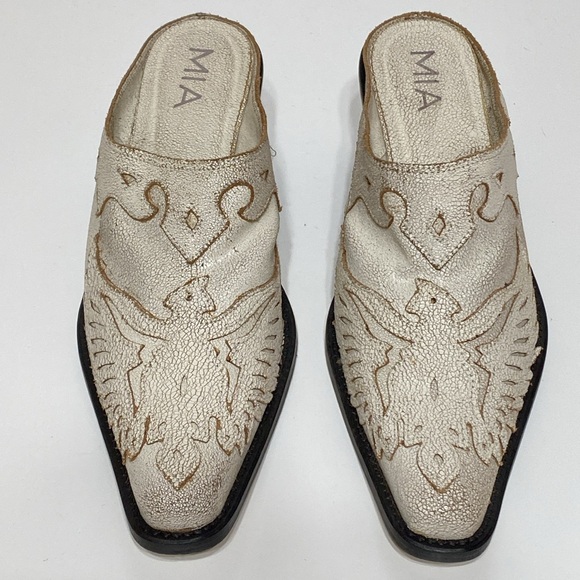 MIA Shoes - MIA Phoenix Slip on Mule Distressed Leather
